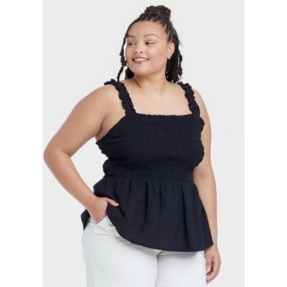 Ava & Viv Smocked Peplum Tank Top - Picture 1 of 12